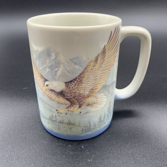 Otagiri Japan Eagle Ceramic Mug 8oz Birds Mountains - Picture 1 of 6